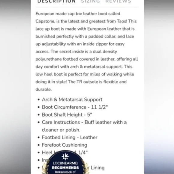 42 Taos Capstone Tobacco Brown Leather Ankle Combat Moto Lace Boot Women 11 11.5 - Picture 15 of 15